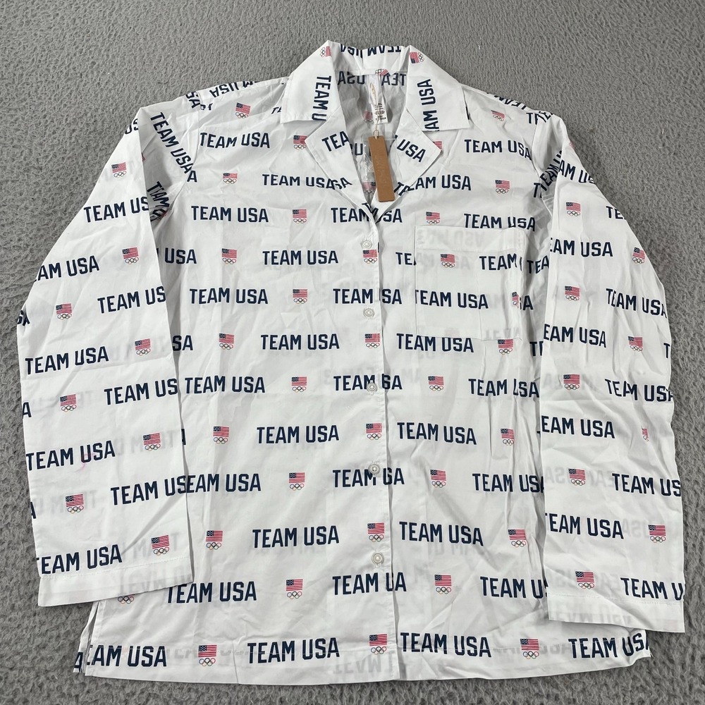 Skims Olympic Poplin Sleep Shirt Womens XXS Button Up Long Sleeve Pajamas NEW